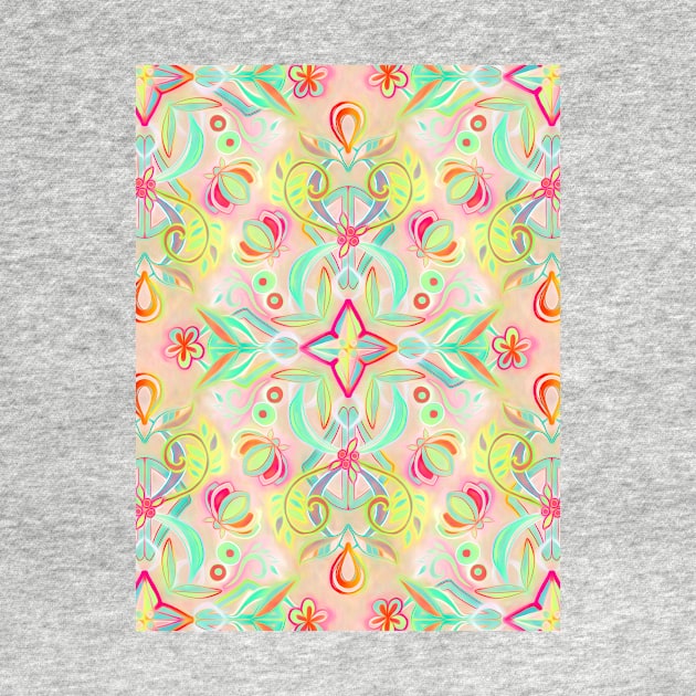 Soft Neon Pastel Boho Pattern by micklyn